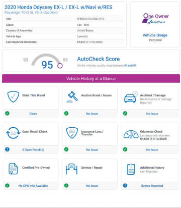 2020 Honda Odyssey EX-L