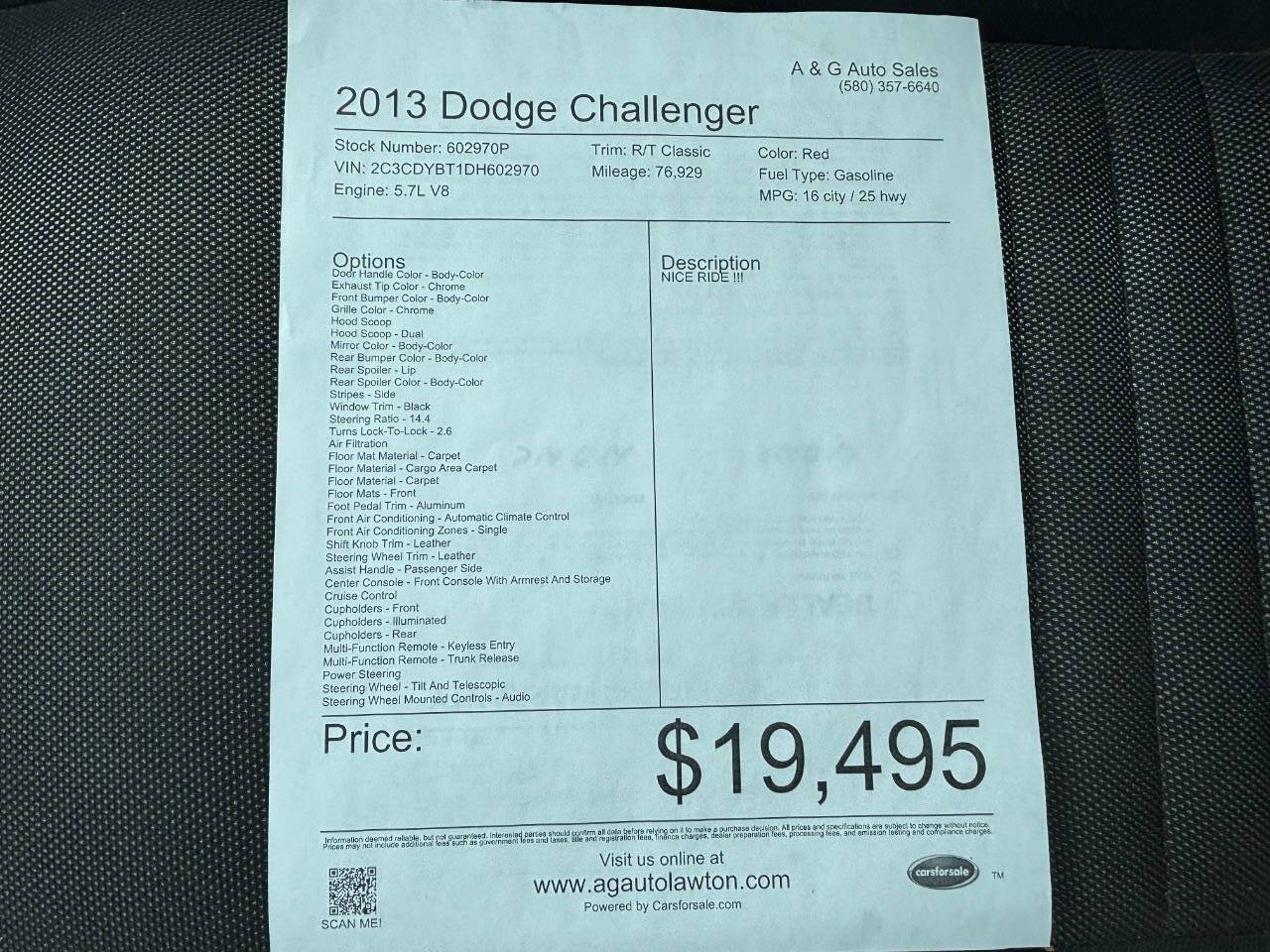 Red 2013 Dodge Challenger R/T Classic R/T Classic 2dr Coupe 20