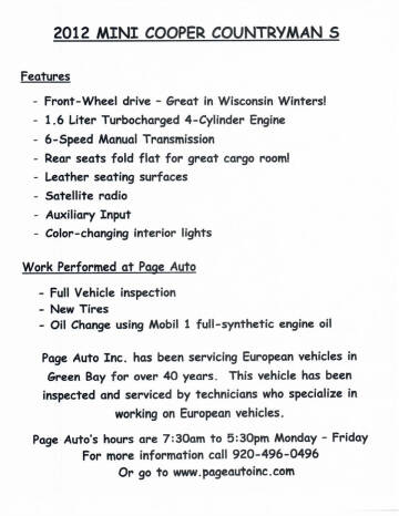 2012 MINI Cooper Countryman S