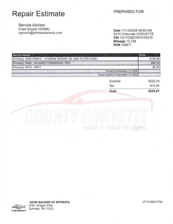 2015 Chevrolet Corvette