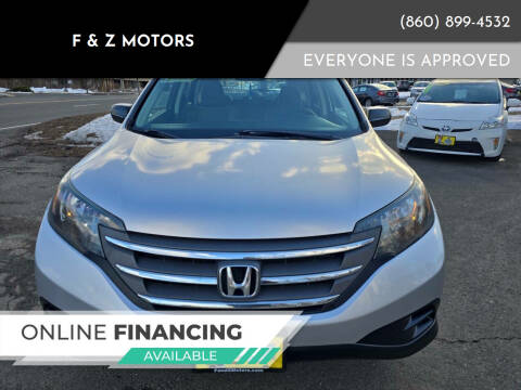 2013 Honda CR-V for sale at F & Z MOTORS in Vernon Rockville CT