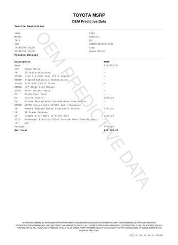 2010 Toyota Corolla LE