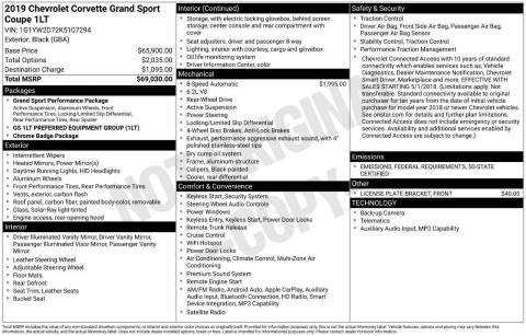 2019 Chevrolet Corvette Grand Sport