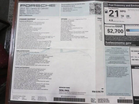 2015 Porsche 911 Carrera 4S