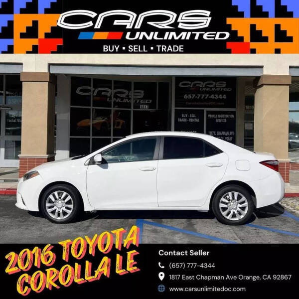 2016 Toyota Corolla for sale at Cars Unlimited OC in Orange CA