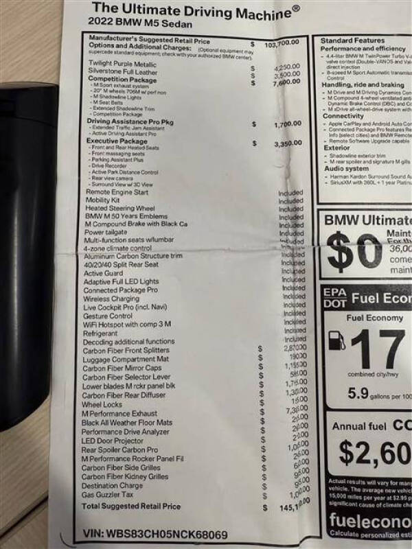2022 BMW M5