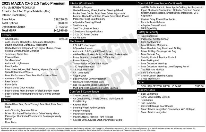 2025 Mazda CX-5 2.5 Turbo Premium