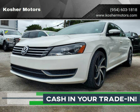 2013 Volkswagen Passat for sale at Kosher Motors in Hollywood FL