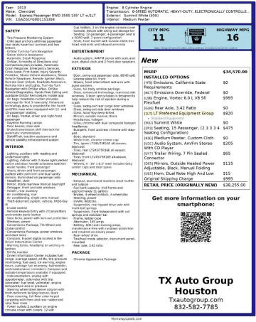 2013 Chevrolet Express LT 3500