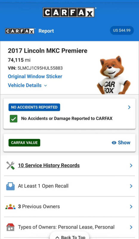 2017 Lincoln MKC Premiere