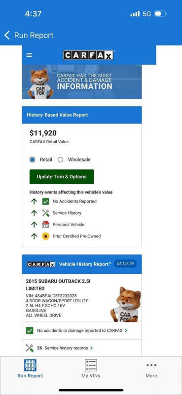 2015 Subaru Outback 2.5i Limited