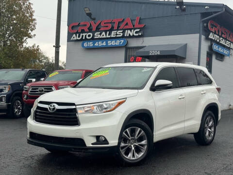 2015 Toyota Highlander for sale at Crystal Auto Sales Inc in Nashville TN