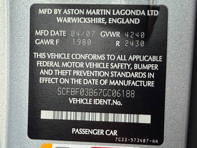 2007 Aston Martin V8 Vantage