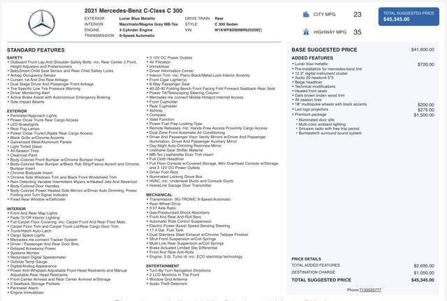 2021 Mercedes-Benz C-Class C 300