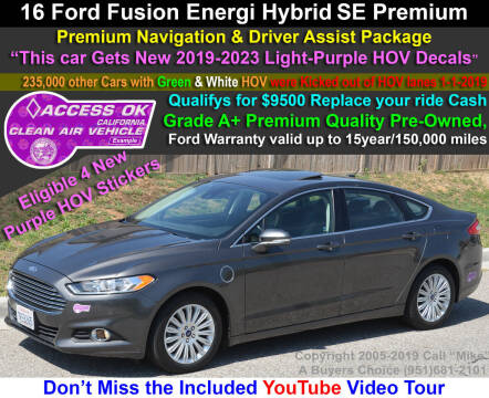 2016 Ford Fusion Energi for sale at A Buyers Choice in Jurupa Valley CA