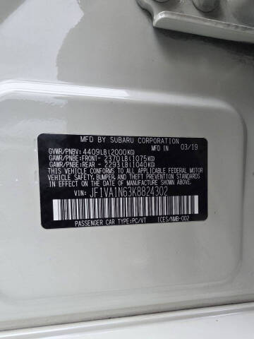 2019 Subaru WRX Limited