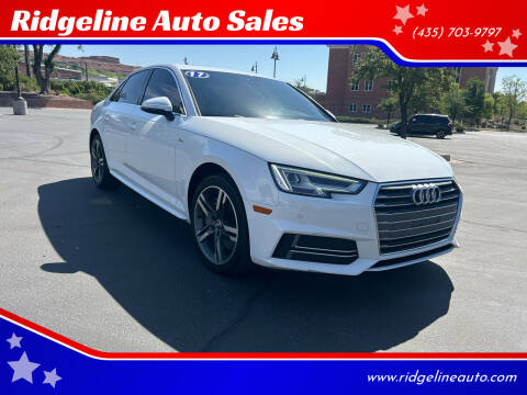 2017 Audi A4 for sale at Ridgeline Auto Sales in Saint George UT