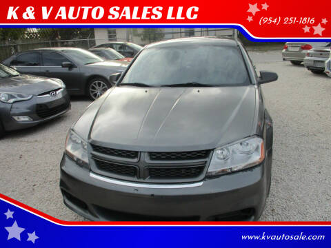 2012 Dodge Avenger for sale at K & V AUTO SALES LLC in Hollywood FL