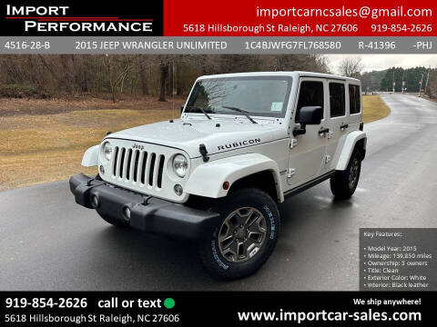 2015 Jeep Wrangler Unlimited for sale at Import Performance Sales in Raleigh NC