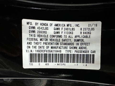 2016 Honda Accord EX-L V6