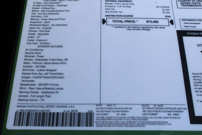 2000 Dodge Viper RT/10