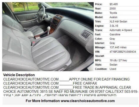 2000 Toyota Avalon XLS