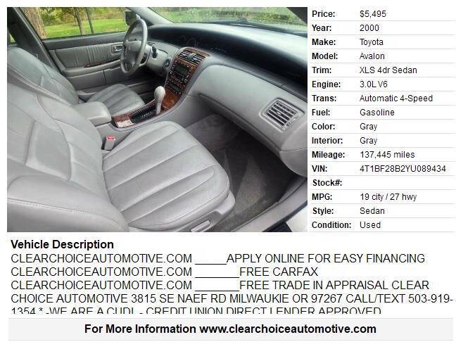 2000 Toyota Avalon XLS