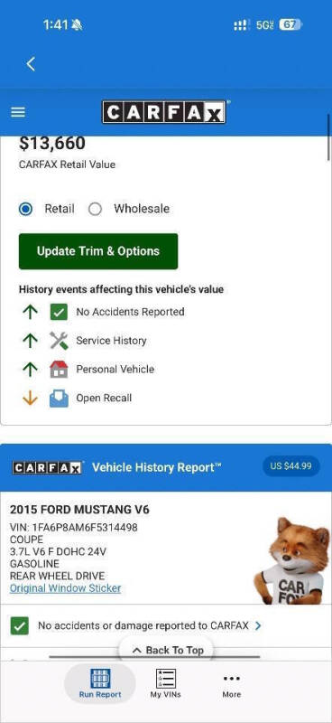 2015 Ford Mustang V6