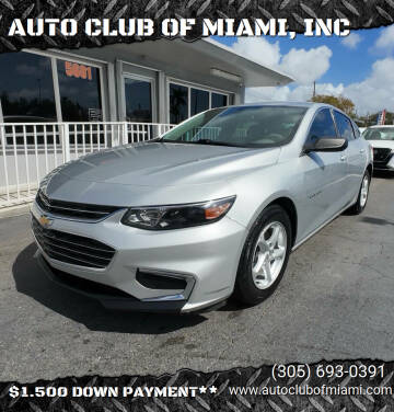 2018 Chevrolet Malibu for sale at AUTO CLUB OF MIAMI, INC in Miami FL
