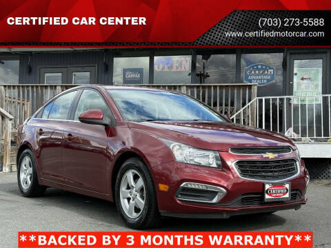 2015 Chevrolet Cruze for sale at CERTIFIED CAR CENTER in Fairfax VA