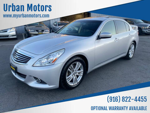 2013 Infiniti G37 Sedan for sale at Urban Motors in Sacramento CA