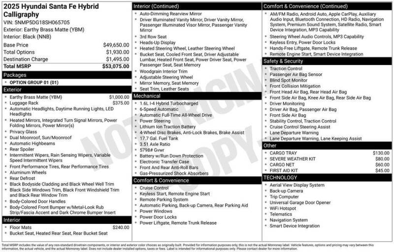 2025 Hyundai Santa Fe Hybrid Calligraphy