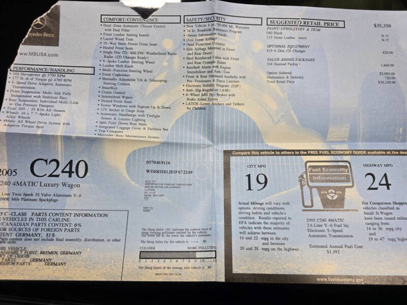 2005 Mercedes-Benz C-Class C 240 4MATIC