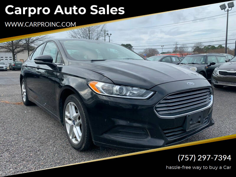 2013 Ford Fusion for sale at Carpro Auto Sales in Chesapeake VA