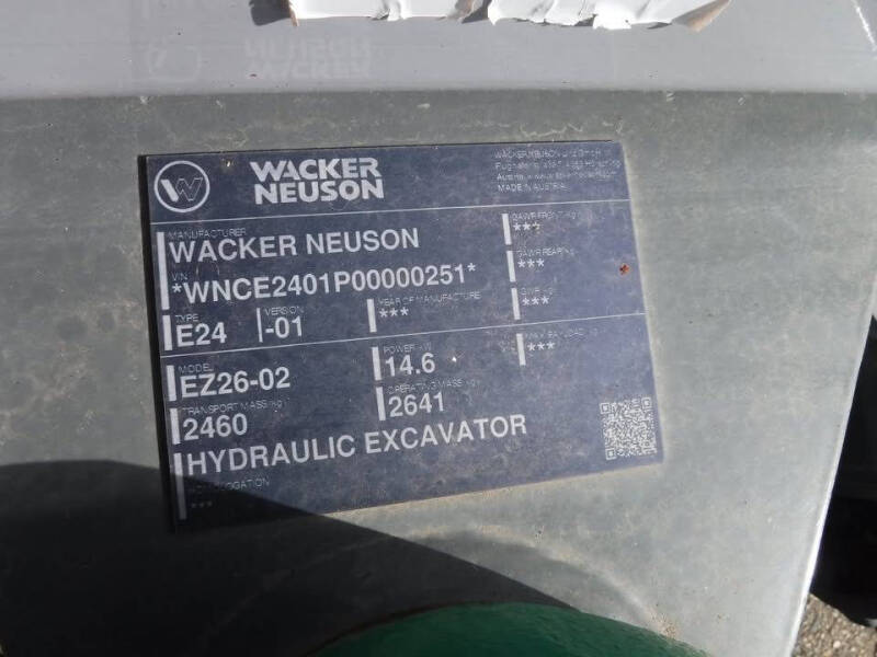 2024 Wacker Neuson EZ26 Mini Excavator