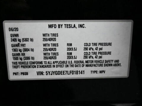 2020 Tesla Model Y Long Range