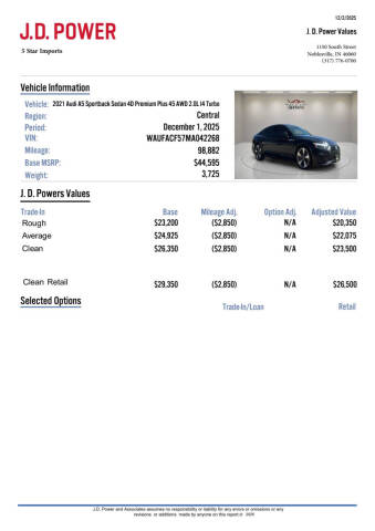 2021 Audi A5 Sportback quattro Premium Plus 45 TFSI