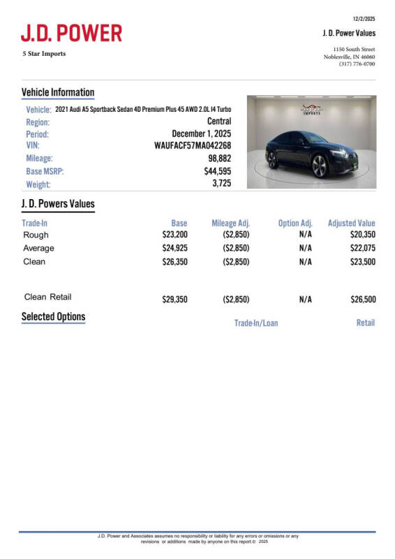 2021 Audi A5 Sportback quattro Premium Plus 45 TFSI