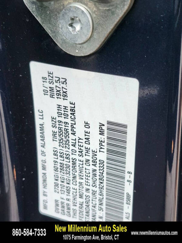 2019 Honda Odyssey Elite