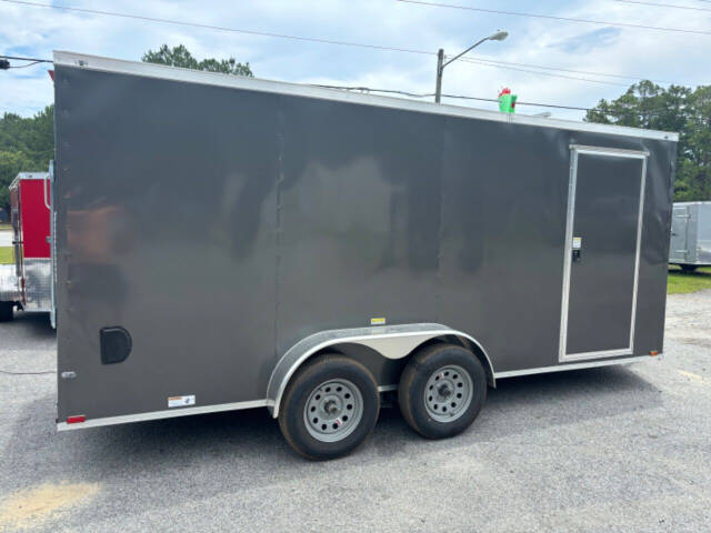 2024 Quality Cargo Trailer  7x16 Enclosed Cargo Trailer Charcoal  for sale at Cross Resurrection Golf Carts and Trailers in Rincon, GA