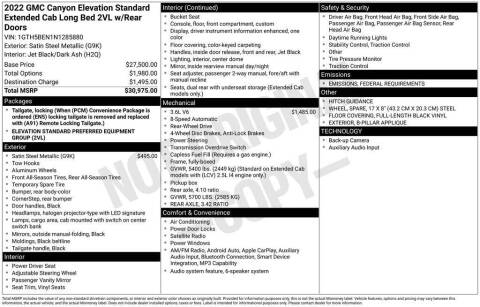 2022 GMC Canyon Elevation Standard