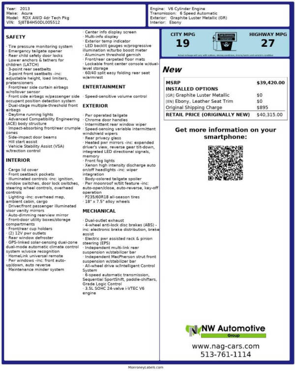 2013 Acura RDX w/Tech