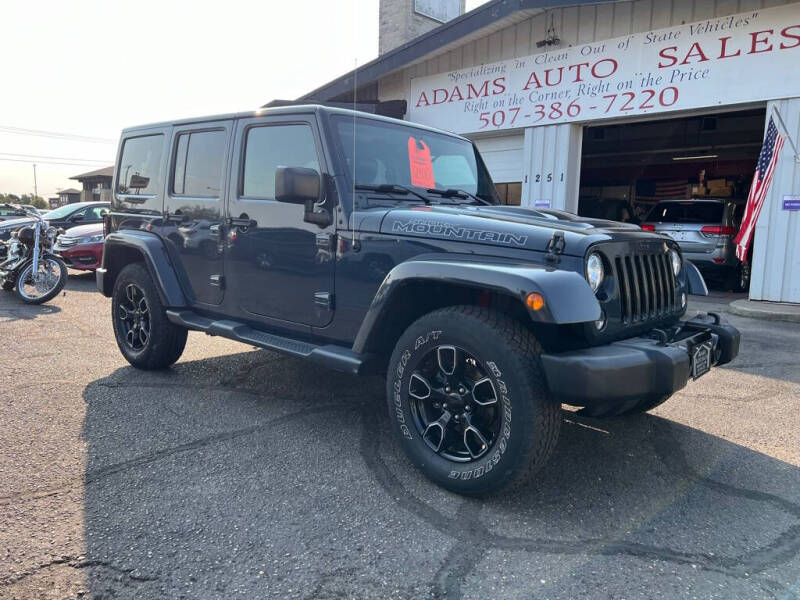 2017 Jeep Wrangler Unlimited for sale at Adams Auto Sales Inc in Mankato MN
