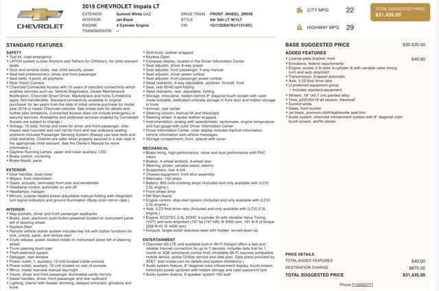 2019 Chevrolet Impala LT