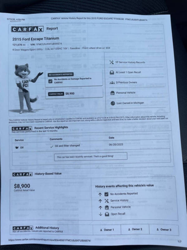 2015 Ford Escape Titanium