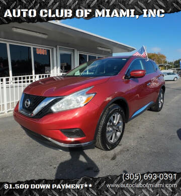 2017 Nissan Murano for sale at AUTO CLUB OF MIAMI, INC in Miami FL