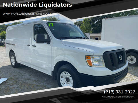 2017 Nissan NV for sale at Nationwide Liquidators in Angier NC