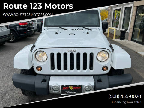 2015 Jeep Wrangler Unlimited for sale at Route 123 Motors in Norton MA