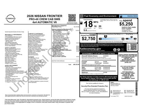 2026 Nissan Frontier