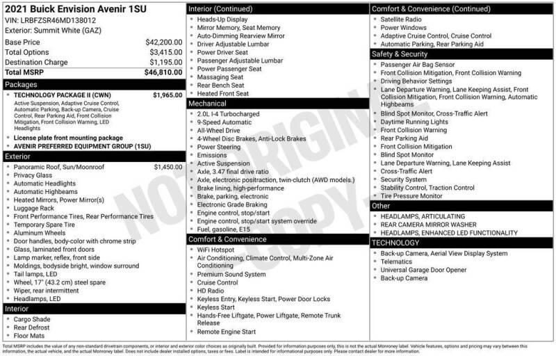 2021 Buick Envision Avenir